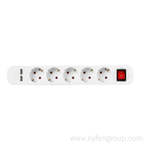 5-way Socket Switch with USB type a+a